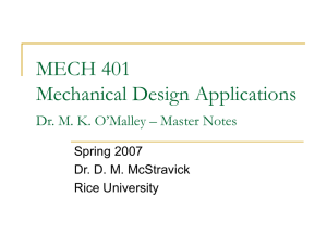 MECH 401 Machine Design