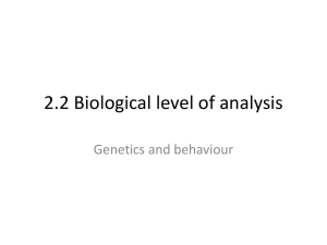 Genetics and behaviour
