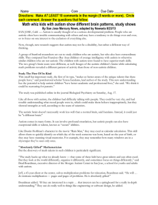 Article of the Week 17 about Autism