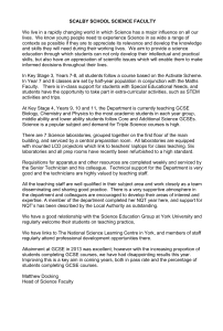 Scalby School Science Faculty Overview
