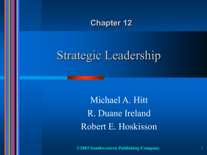 Strategic Management: Competitiveness and Globalization