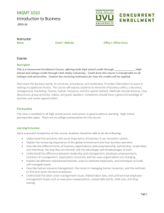 MGMT 1010 Intro to Business SS
