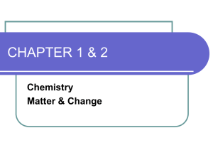 Matter and Chemistry Intro.