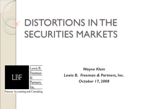 Five Distortions in the Securities Markets, Oct. 17, 2008