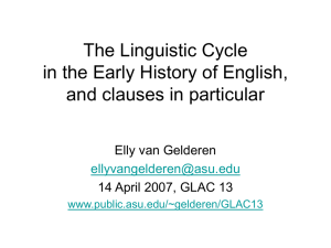 The Linguistic Cycle in the Early History of English, clauses in