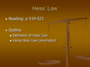 Lecture 4: Hess' Law