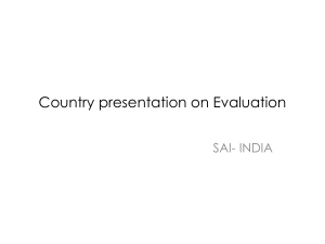 Country presentation on Evaluation