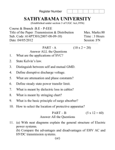 Transmission & Distribution Exam Paper - Sathyabama University