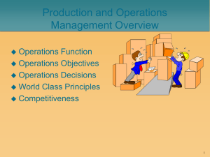 Production and Operations Management Overview