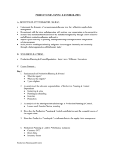 PRODUCTION PLANNING &amp; CONTROL (PPC)