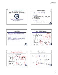 Announcements CS 479, section 1: Natural Language Processing 9/6/2012
