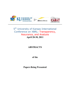 5 University of Kansas International Conference on XBRL: