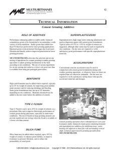 T I MULTIURETHANES Cement Grouting Additives