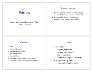Forces For next lecture: