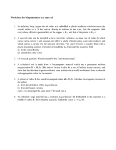 Worksheet for Magnetostatics in a material 1.