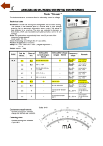 AMMETERS AND VOLTMETERS WITH MOVING-IRON MOVEMENTS Serie “Classic” Technical data