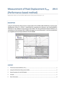 Measurement of Peak Displacement X AN 4 (Performance based method) max