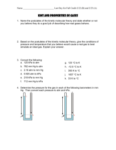 KMT and Gas Properties Worksheet: Conversions & Theory