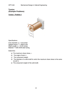 Torsion Example Problems in Optical Engineering