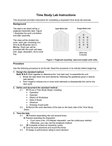 Time Study Lab: Pegboard Assembly Instructions