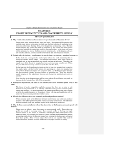 Profit Maximization & Competitive Supply: Economics Chapter
