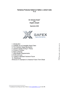 Variance Futures listed on Safex: a short note