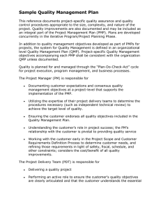 Sample Quality Management Plan | Project Quality Assurance
