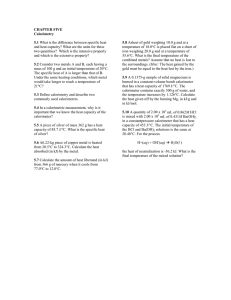 Calorimetry: Specific Heat & Heat Capacity Problems