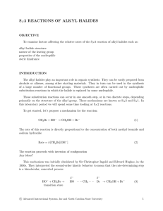 SN2 Reactions of Alkyl Halides Lab Manual