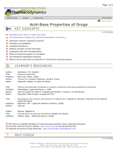 Acid-Base Properties of Drugs Page 1 of 2  6
