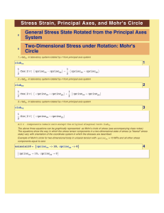 Stress Strain, Principal Axes, and Mohr's Circle System