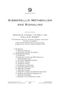9 Gibberellin Metabolism and Signaling Stephen G. Thomas,