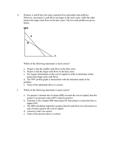 Project Valuation Exam Questions: NPV, IRR, WACC