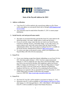 State of the Payroll Address for 2012