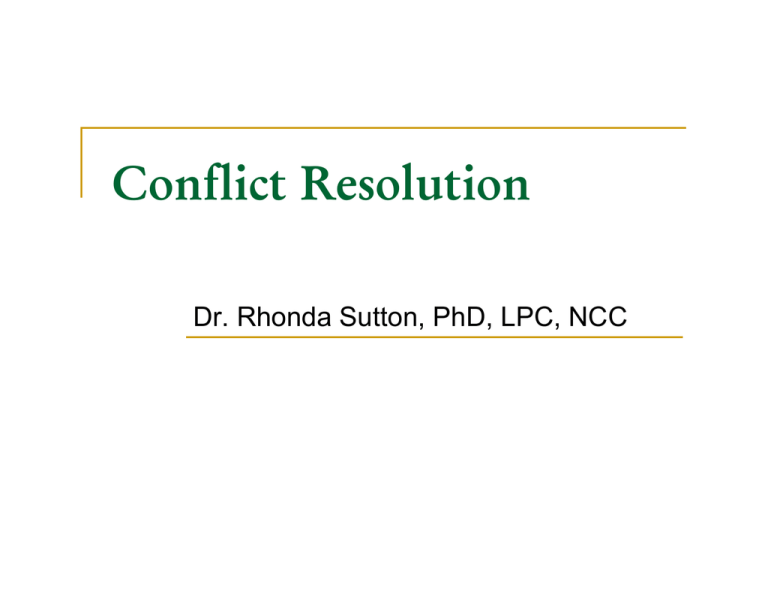 phd on conflict resolution