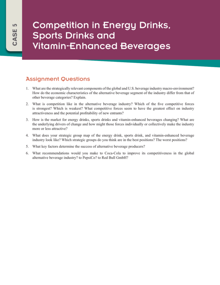 Competition in Energy Drinks, Sports Drinks and VitaminEnhanced
