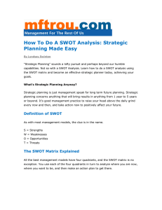 How To Do A SWOT Analysis: Strategic Planning Made Easy