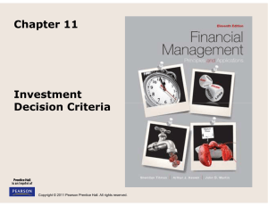 Chapter 11 Investment Decision Criteria