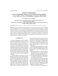 Inventory Management Optimization: Coca-Cola Case Study