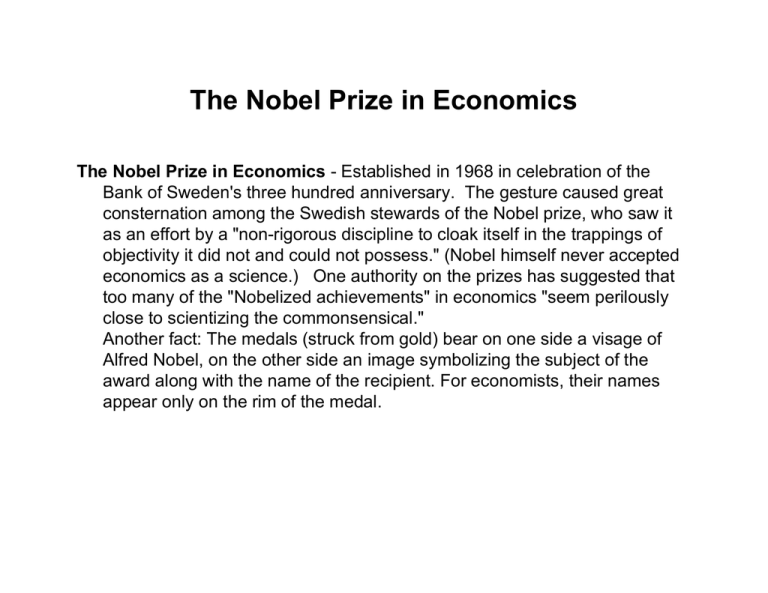 The Nobel Prize In Economics