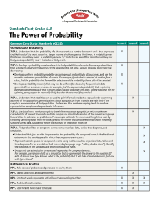 The Power of Probability Standards Chart, Grades 6–8 Statistics and Probability