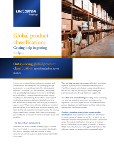 Global product classification: Outsourcing global product classification