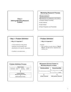 Marketing Research Process: Problem Definition & Approach