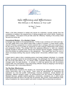 Sales Efficiency and Effectiveness