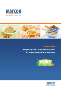 Complete Batch  Production System At Heinz Baby Food Factory Case Study