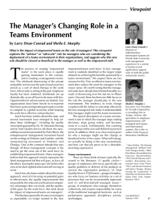 Manager's Role in Teams: Advisor & Advocate