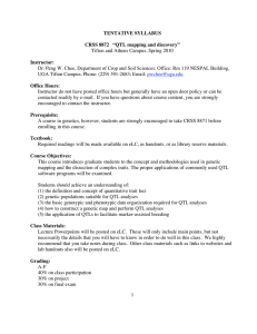 Tifton and Athens Campus, Spring 2010  TENTATIVE SYLLABUS