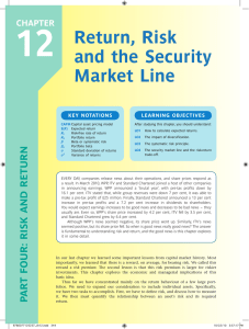 12 Return, Risk and the Security Market Line