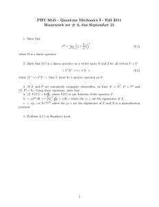 PHY 6645 - Quantum Mechanics I - Fall 2011