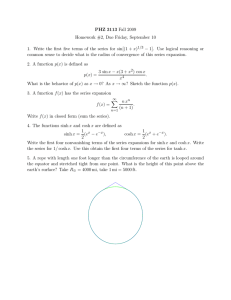 PHZ 3113 Homework #2, Due Friday, September 10